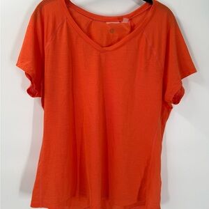 Zella Mesh Performance V-Neck Tee – Orange – Women’s XL